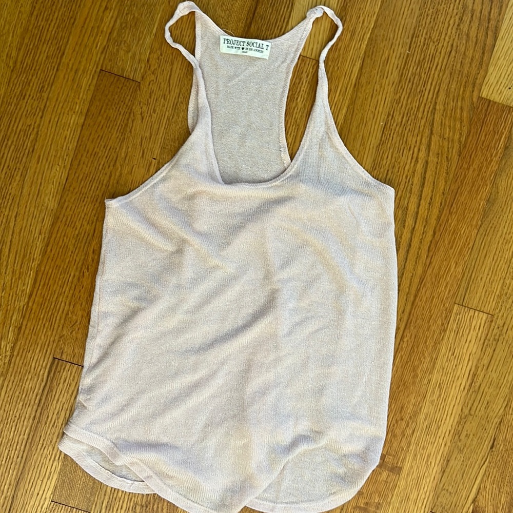 Project social tee urban outfitters baby pink racer back tank top s